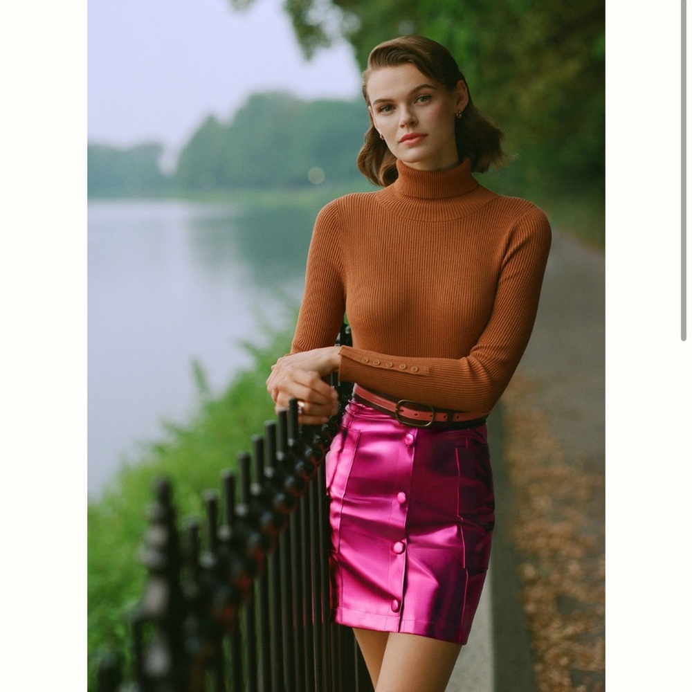 Maeve Metallic Mini Skirt